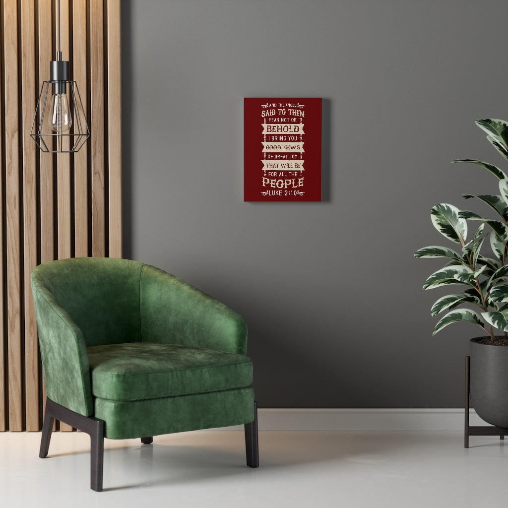 Scripture Walls Great Joy Luke 2:10 Bible Verse Canvas Christian Wall Art Ready to Hang Unframed-Express Your Love Gifts