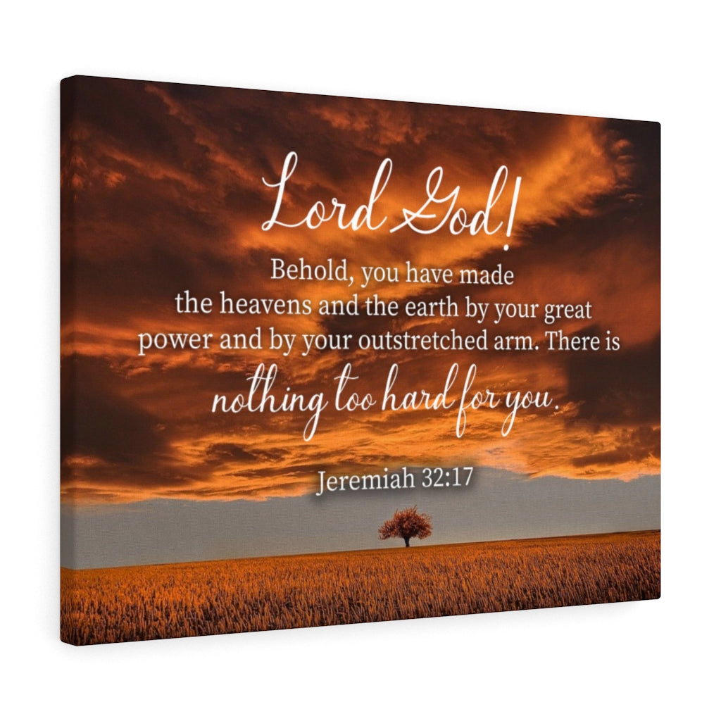 Scripture Walls Great Power Jeremiah 32:17 Bible Verse Canvas Christian Wall Art Ready to Hang Unframed-Express Your Love Gifts