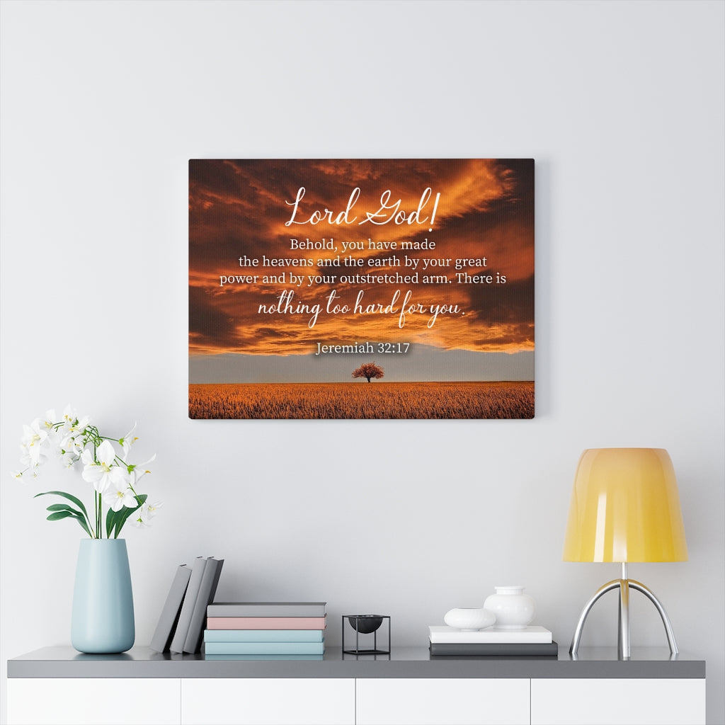 Scripture Walls Great Power Jeremiah 32:17 Bible Verse Canvas Christian Wall Art Ready to Hang Unframed-Express Your Love Gifts