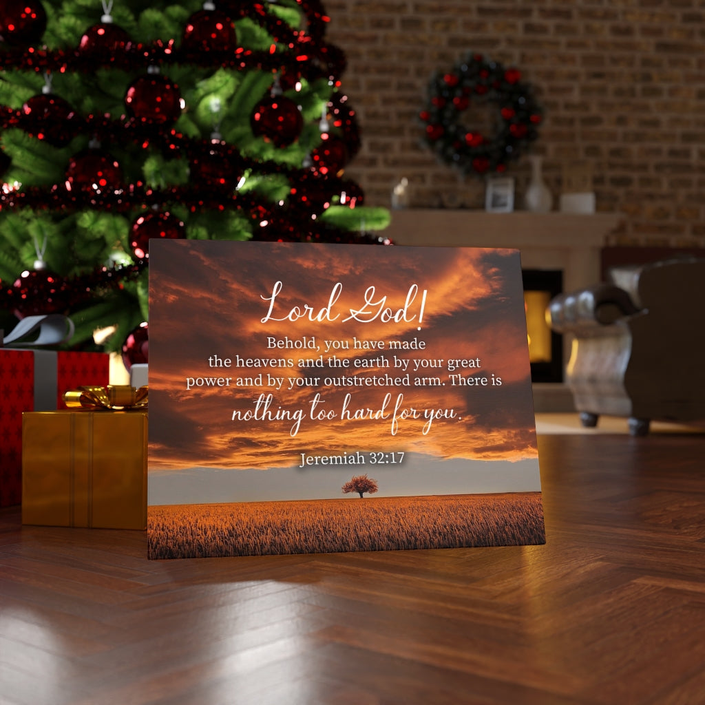 Scripture Walls Great Power Jeremiah 32:17 Bible Verse Canvas Christian Wall Art Ready to Hang Unframed-Express Your Love Gifts