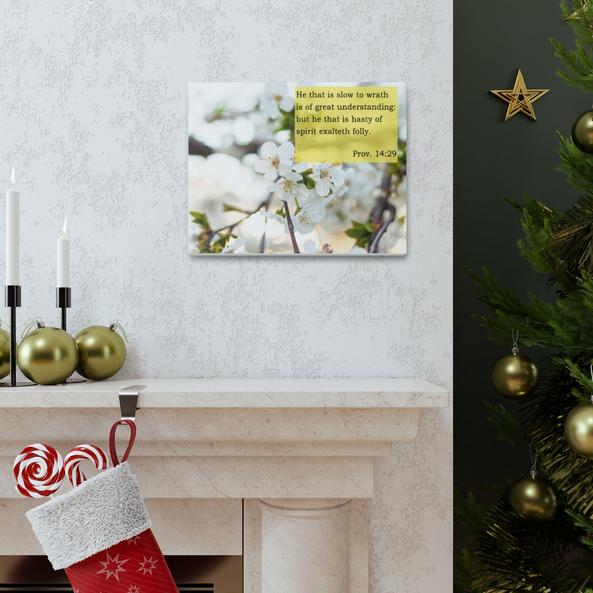 Scripture Walls Great Understanding Proverbs 14:29 Bible Verse Canvas Christian Wall Art Bible Verse Print Ready To Hang Unframed-Express Your Love Gifts