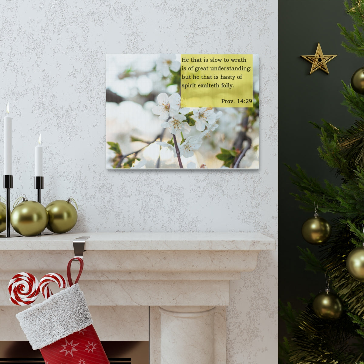 Scripture Walls Great Understanding Proverbs 14:29 Bible Verse Canvas Christian Wall Art Bible Verse Print Ready To Hang Unframed-Express Your Love Gifts