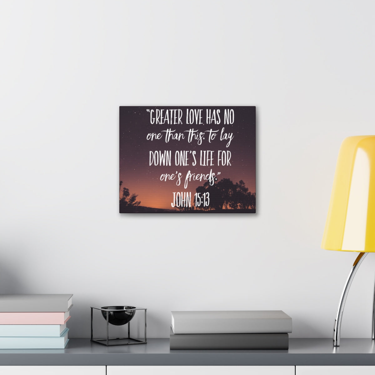 Scripture Walls Greater Love Has John 15:13 Bible Verse Canvas Christian Wall Art Bible Verse Print Ready To Hang Unframed-Express Your Love Gifts