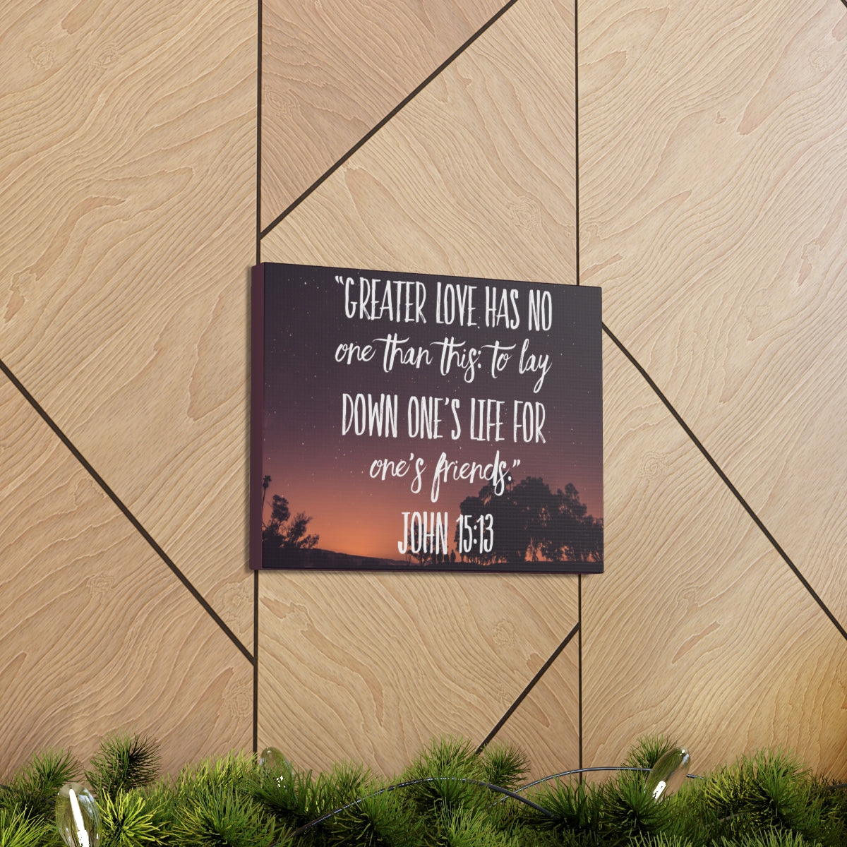 Scripture Walls Greater Love Has John 15:13 Bible Verse Canvas Christian Wall Art Bible Verse Print Ready To Hang Unframed-Express Your Love Gifts