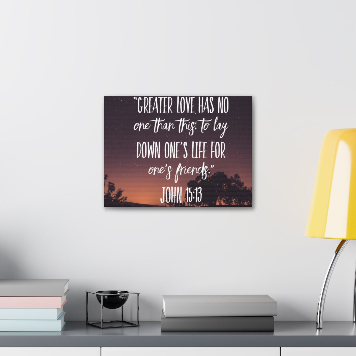 Scripture Walls Greater Love Has John 15:13 Bible Verse Canvas Christian Wall Art Bible Verse Print Ready To Hang Unframed-Express Your Love Gifts