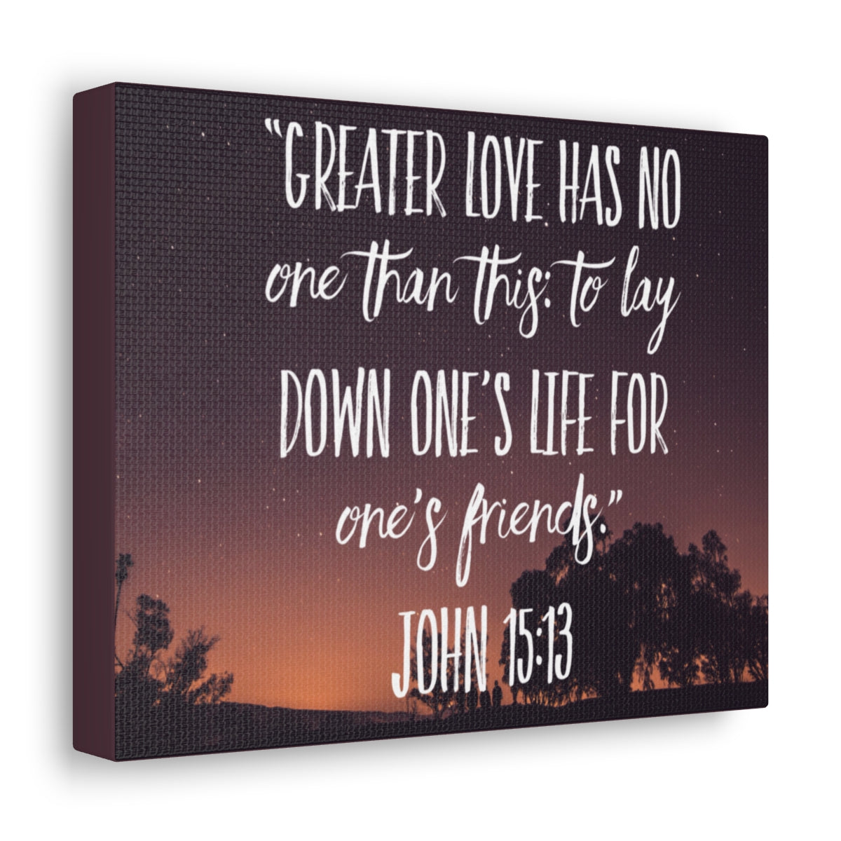 Scripture Walls Greater Love Has John 15:13 Bible Verse Canvas Christian Wall Art Bible Verse Print Ready To Hang Unframed-Express Your Love Gifts