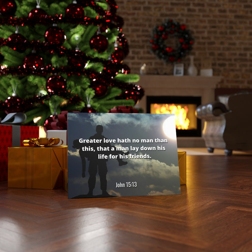 Scripture Walls Greater Love Hath No Man John 15:13 Bible Verse Canvas Christian Wall Art Ready to Hang Unframed-Express Your Love Gifts