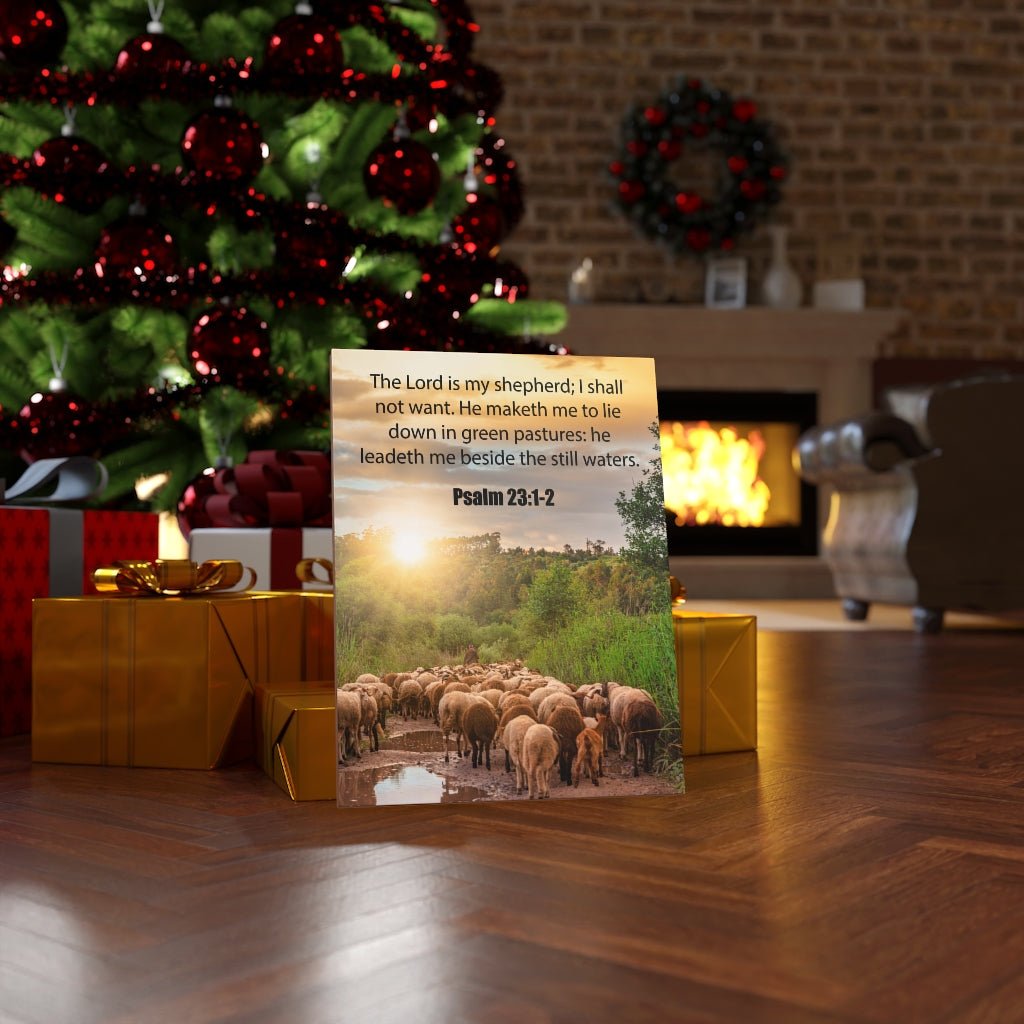 Scripture Walls Green Pastures Psalm 23:1-2 Bible Verse Canvas Christian Wall Art Ready to Hang Unframed-Express Your Love Gifts