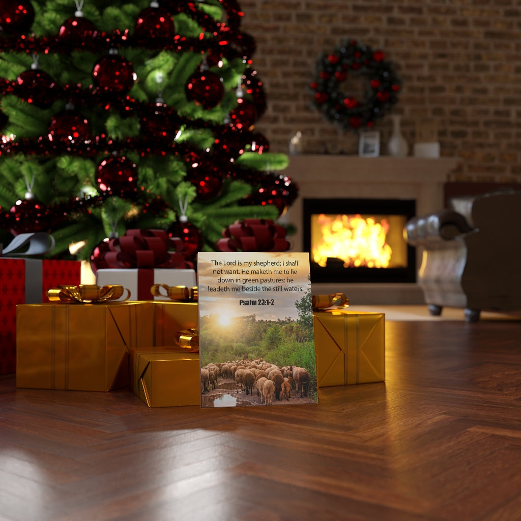 Scripture Walls Green Pastures Psalm 23:1-2 Bible Verse Canvas Christian Wall Art Ready to Hang Unframed-Express Your Love Gifts