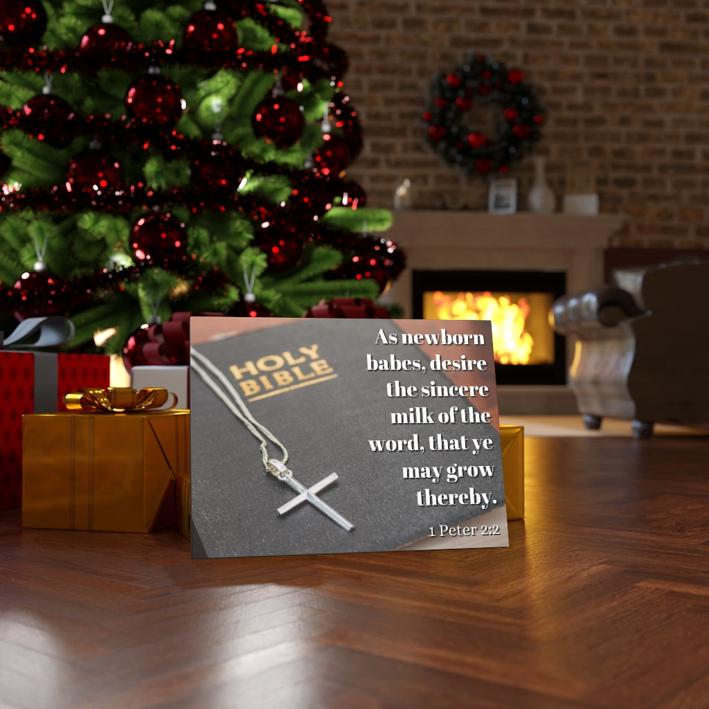 Scripture Walls Grow 1 Peter 2:2 Bible Verse Canvas Christian Wall Art Ready to Hang Unframed-Express Your Love Gifts