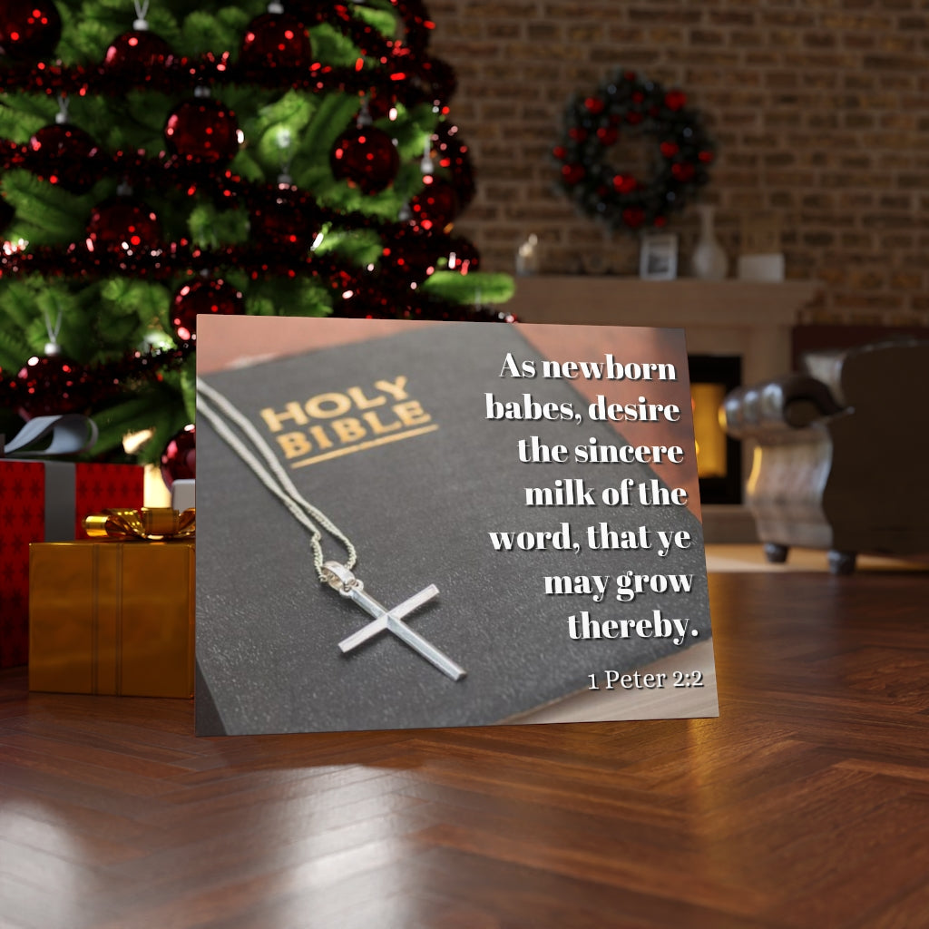 Scripture Walls Grow 1 Peter 2:2 Bible Verse Canvas Christian Wall Art Ready to Hang Unframed-Express Your Love Gifts