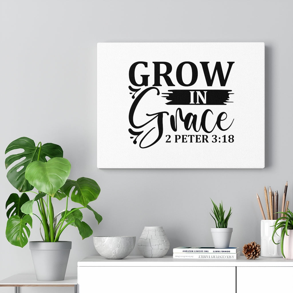 Scripture Walls Grow In Grace 2 Peter 3:18 Bible Verse Canvas Christian Wall Art Ready to Hang Unframed-Express Your Love Gifts