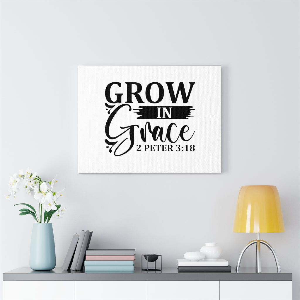 Scripture Walls Grow In Grace 2 Peter 3:18 Bible Verse Canvas Christian Wall Art Ready to Hang Unframed-Express Your Love Gifts