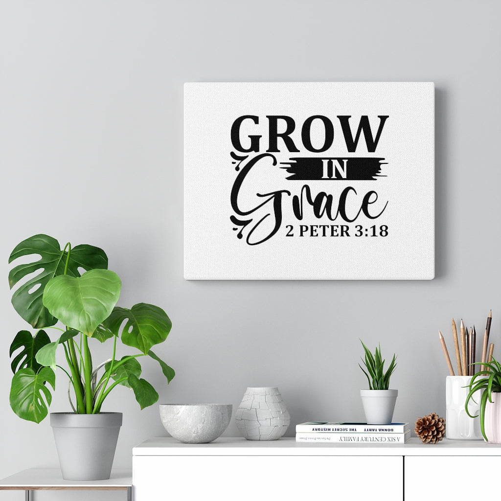 Scripture Walls Grow In Grace 2 Peter 3:18 Bible Verse Canvas Christian Wall Art Ready to Hang Unframed-Express Your Love Gifts