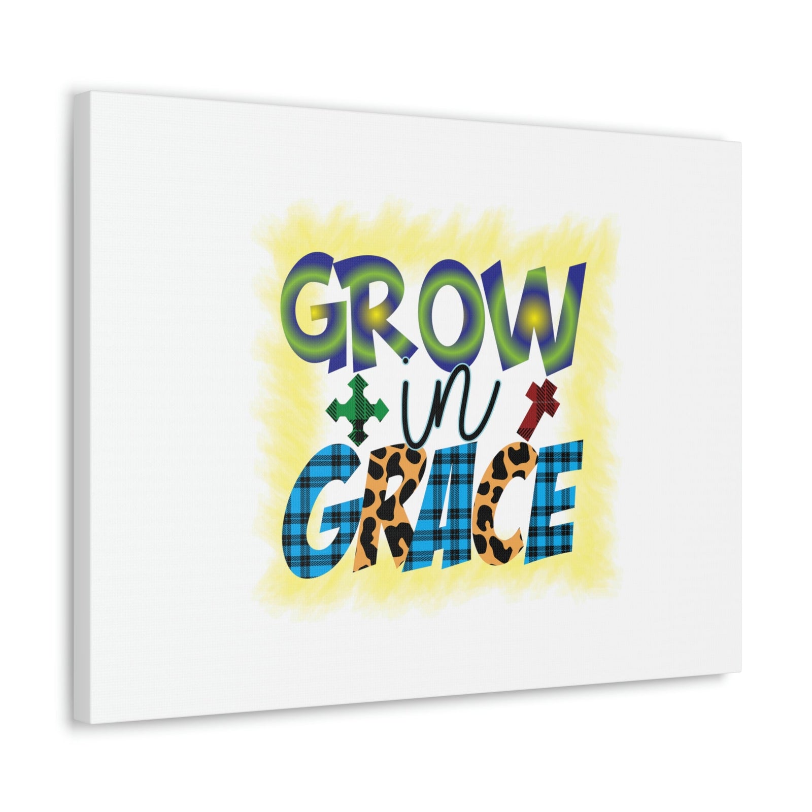 Scripture Walls Grow In Grace 2 Peter 3:18 Yellow Christian Wall Art Bible Verse Print Ready to Hang Unframed-Express Your Love Gifts