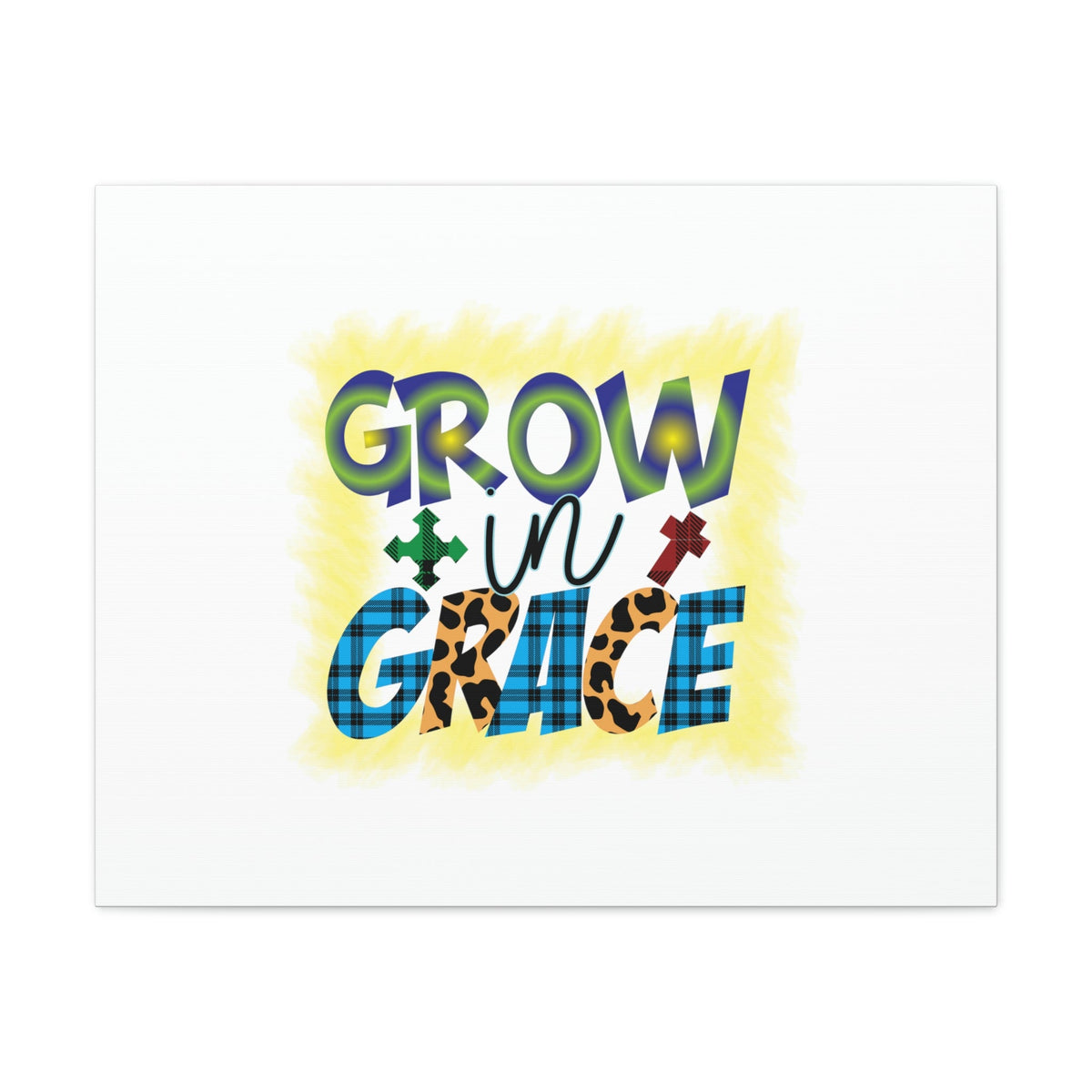 Scripture Walls Grow In Grace 2 Peter 3:18 Yellow Christian Wall Art Bible Verse Print Ready to Hang Unframed-Express Your Love Gifts