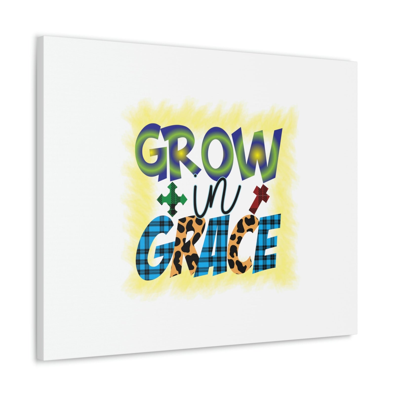 Scripture Walls Grow In Grace 2 Peter 3:18 Yellow Christian Wall Art Bible Verse Print Ready to Hang Unframed-Express Your Love Gifts