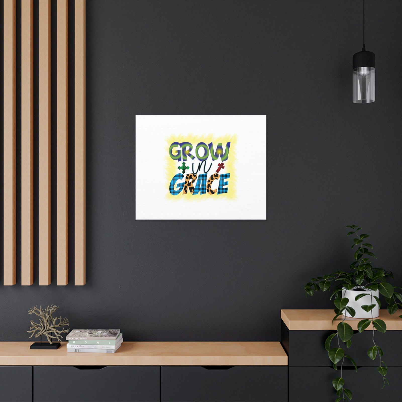 Scripture Walls Grow In Grace 2 Peter 3:18 Yellow Christian Wall Art Bible Verse Print Ready to Hang Unframed-Express Your Love Gifts