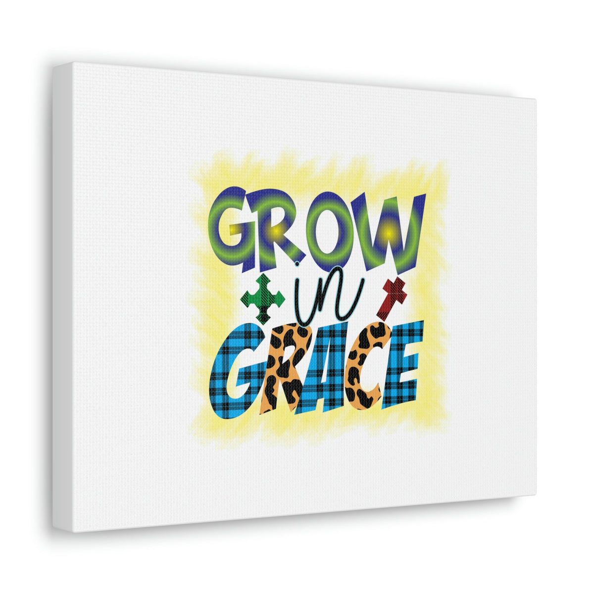 Scripture Walls Grow In Grace 2 Peter 3:18 Yellow Christian Wall Art Bible Verse Print Ready to Hang Unframed-Express Your Love Gifts