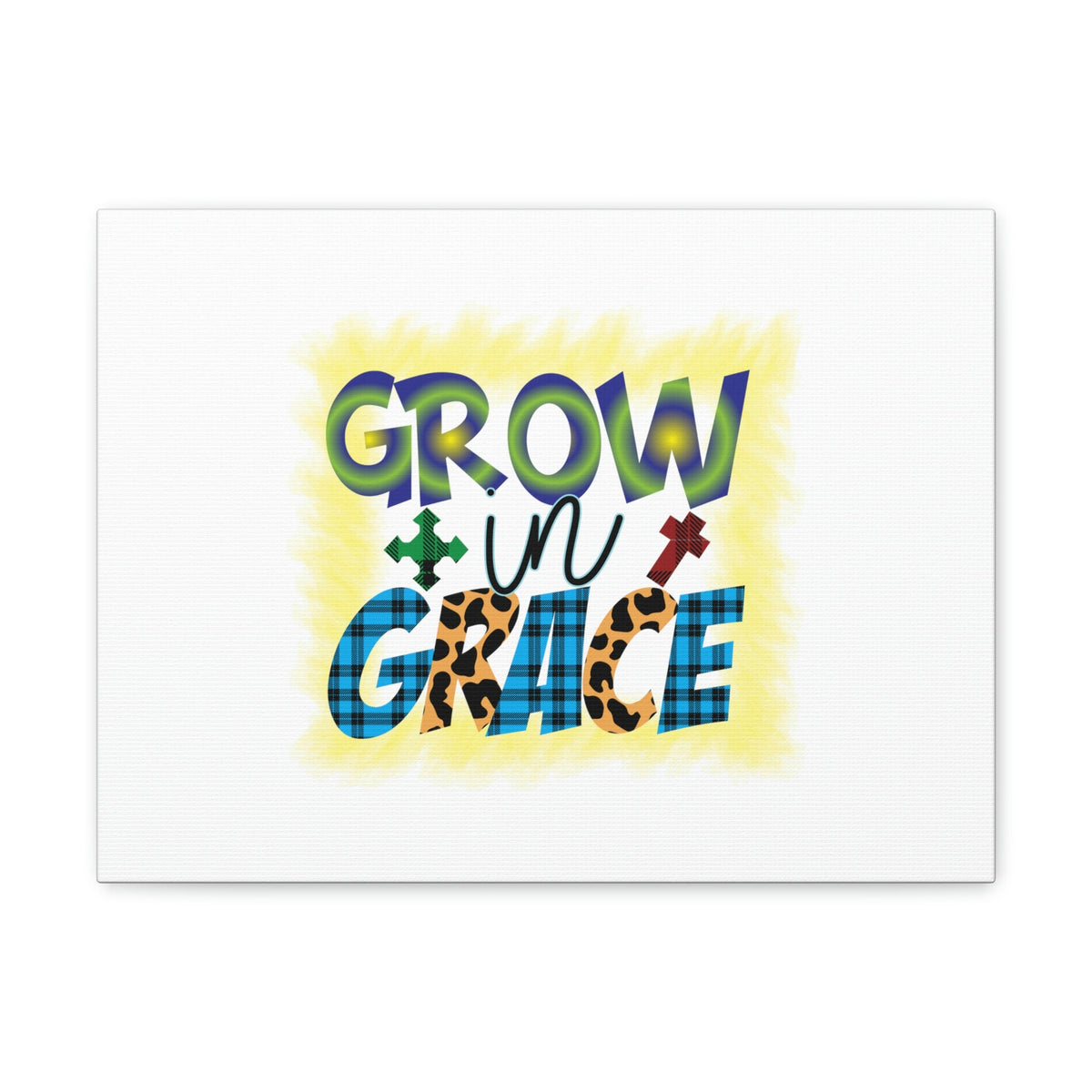 Scripture Walls Grow In Grace 2 Peter 3:18 Yellow Christian Wall Art Bible Verse Print Ready to Hang Unframed-Express Your Love Gifts