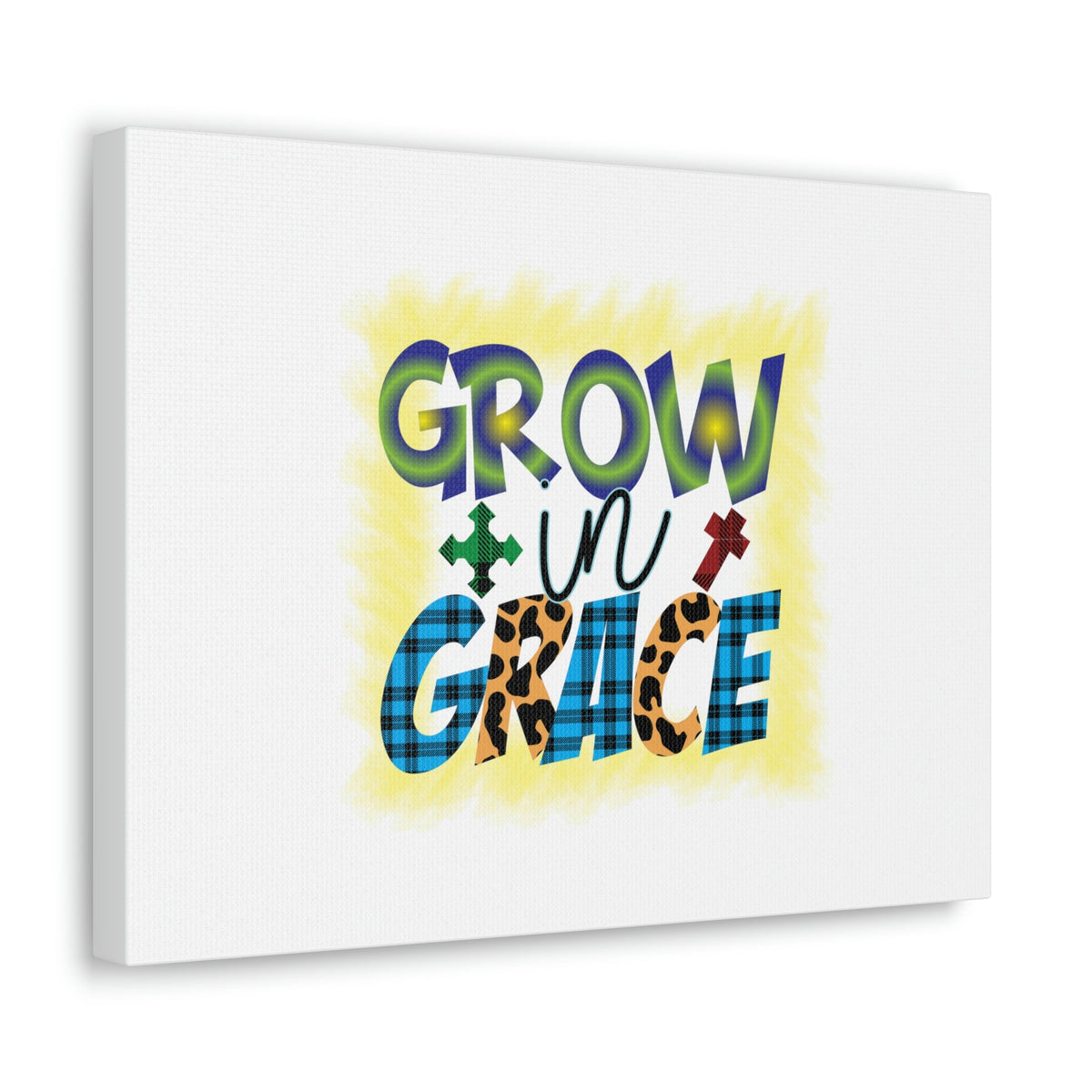 Scripture Walls Grow In Grace 2 Peter 3:18 Yellow Christian Wall Art Bible Verse Print Ready to Hang Unframed-Express Your Love Gifts