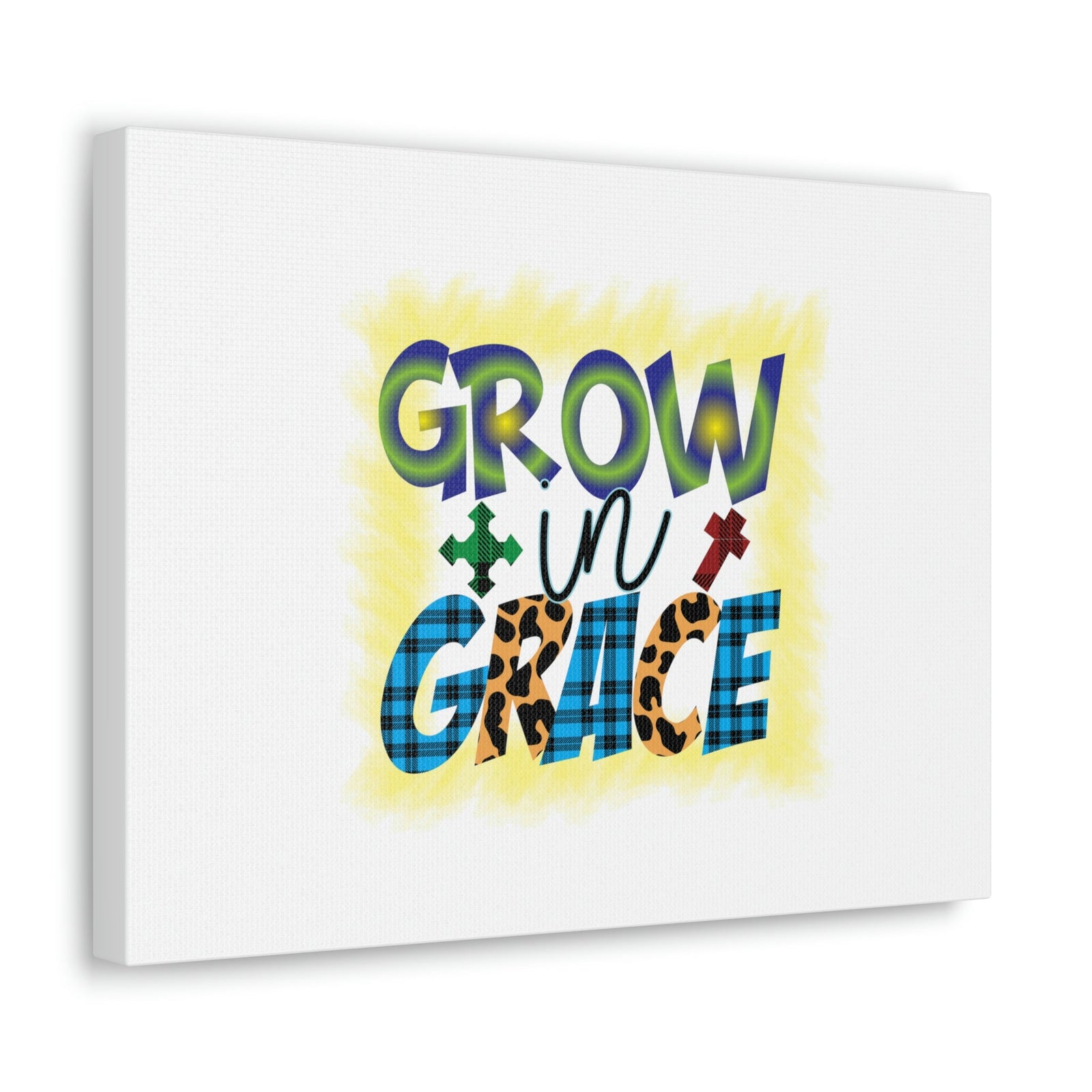 Scripture Walls Grow In Grace 2 Peter 3:18 Yellow Christian Wall Art Bible Verse Print Ready to Hang Unframed-Express Your Love Gifts