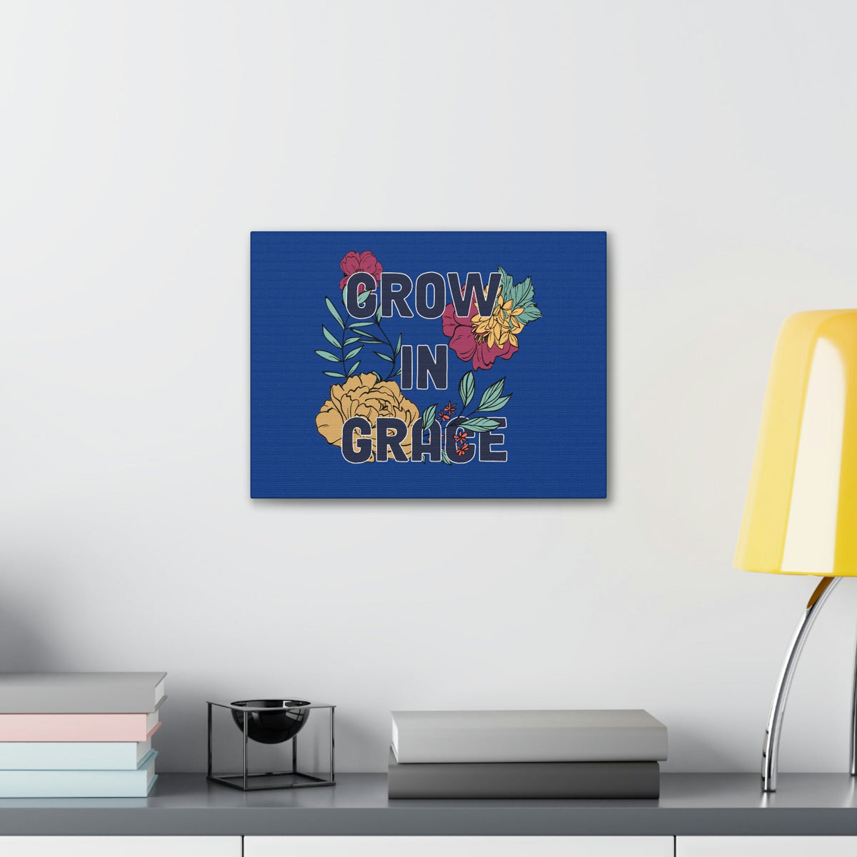Scripture Walls Grow In Grace 2 Peter 3:18 Yellow Flower Christian Wall Art Bible Verse Print Ready to Hang Unframed-Express Your Love Gifts