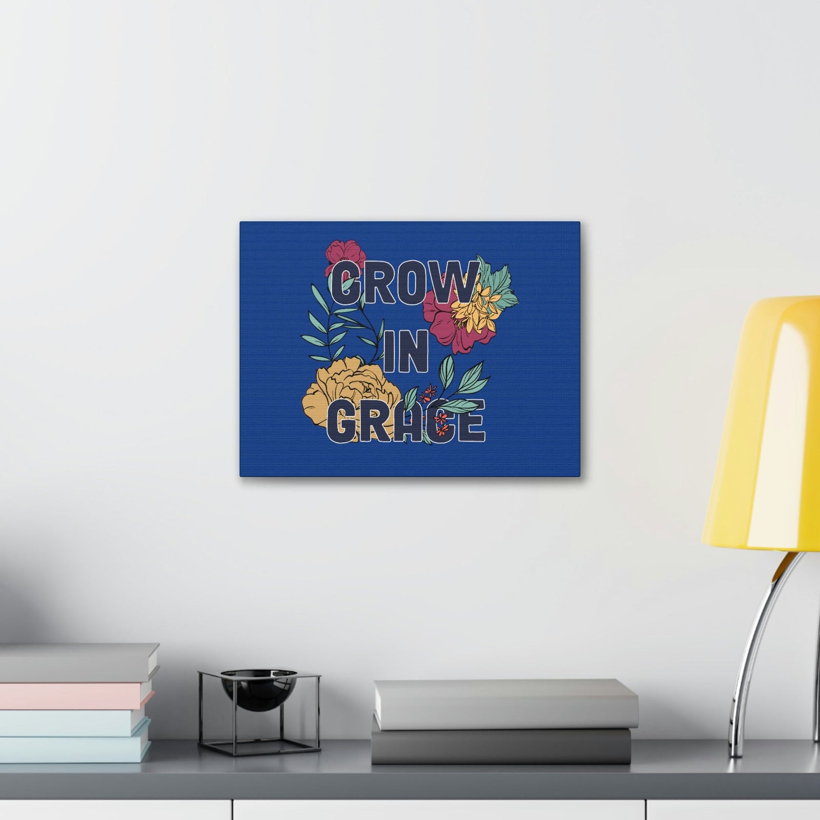 Scripture Walls Grow In Grace 2 Peter 3:18 Yellow Flower Christian Wall Art Bible Verse Print Ready to Hang Unframed-Express Your Love Gifts