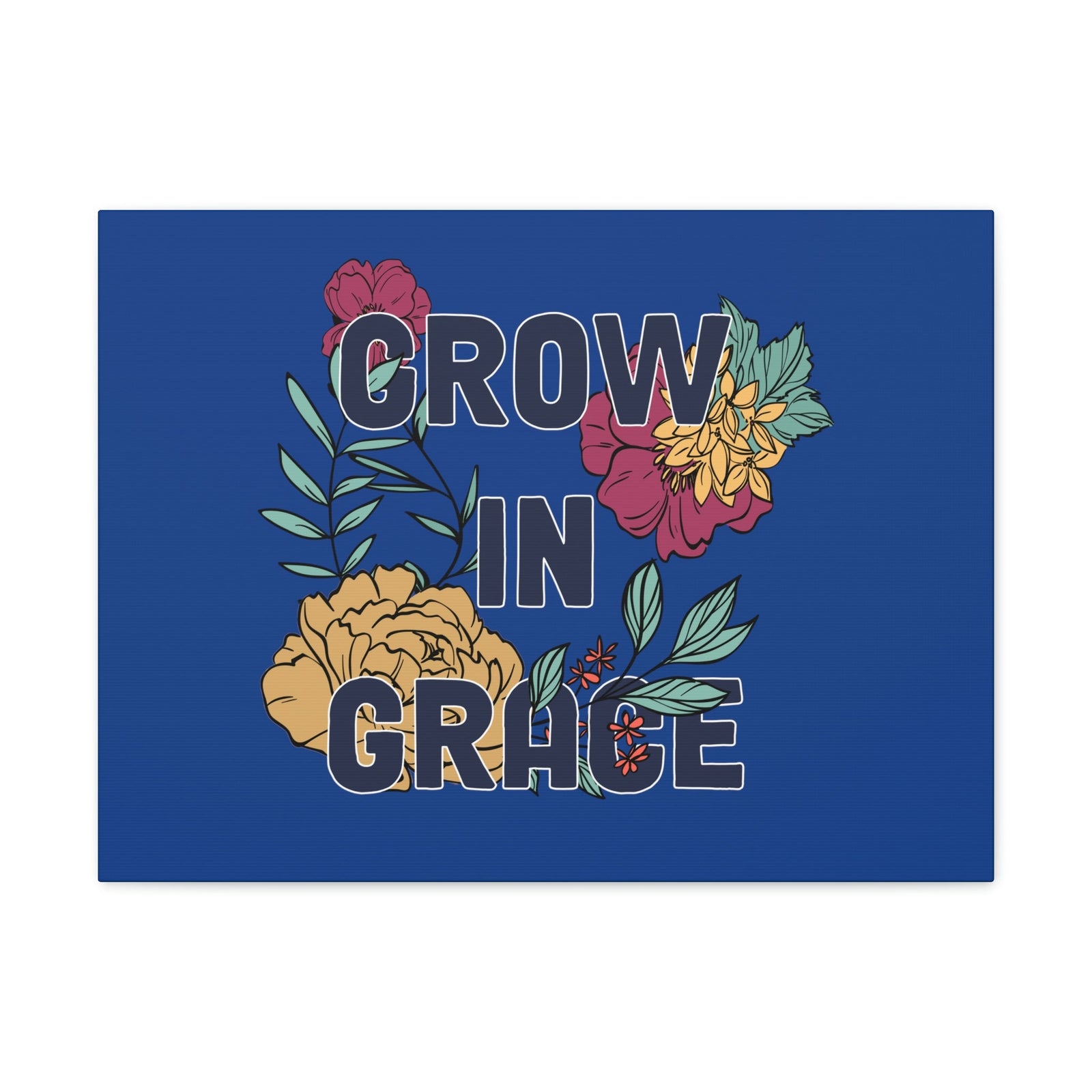 Scripture Walls Grow In Grace 2 Peter 3:18 Yellow Flower Christian Wall Art Bible Verse Print Ready to Hang Unframed-Express Your Love Gifts