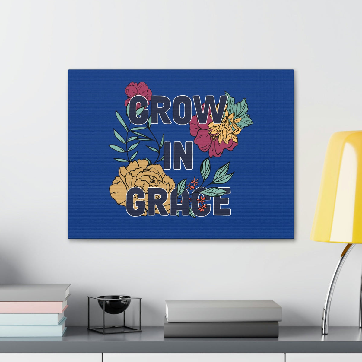 Scripture Walls Grow In Grace 2 Peter 3:18 Yellow Flower Christian Wall Art Bible Verse Print Ready to Hang Unframed-Express Your Love Gifts