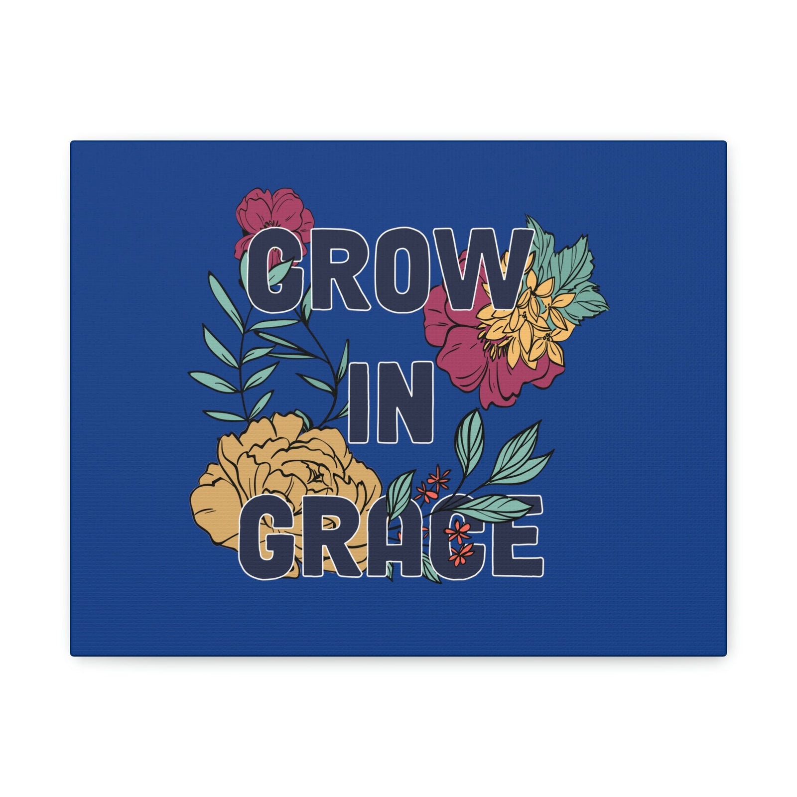 Scripture Walls Grow In Grace 2 Peter 3:18 Yellow Flower Christian Wall Art Bible Verse Print Ready to Hang Unframed-Express Your Love Gifts