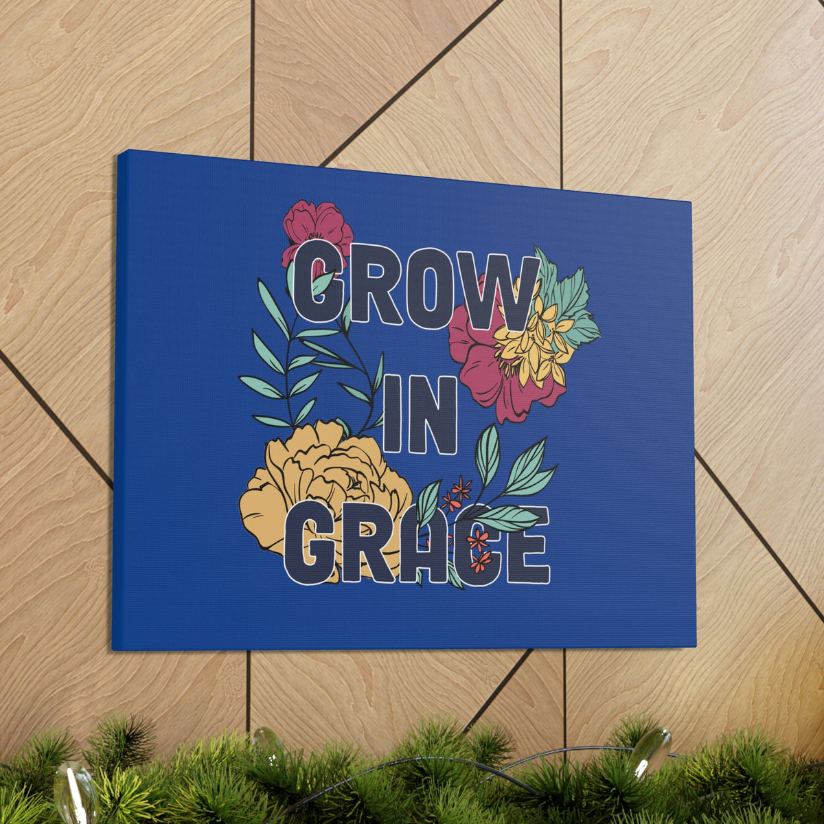 Scripture Walls Grow In Grace 2 Peter 3:18 Yellow Flower Christian Wall Art Bible Verse Print Ready to Hang Unframed-Express Your Love Gifts