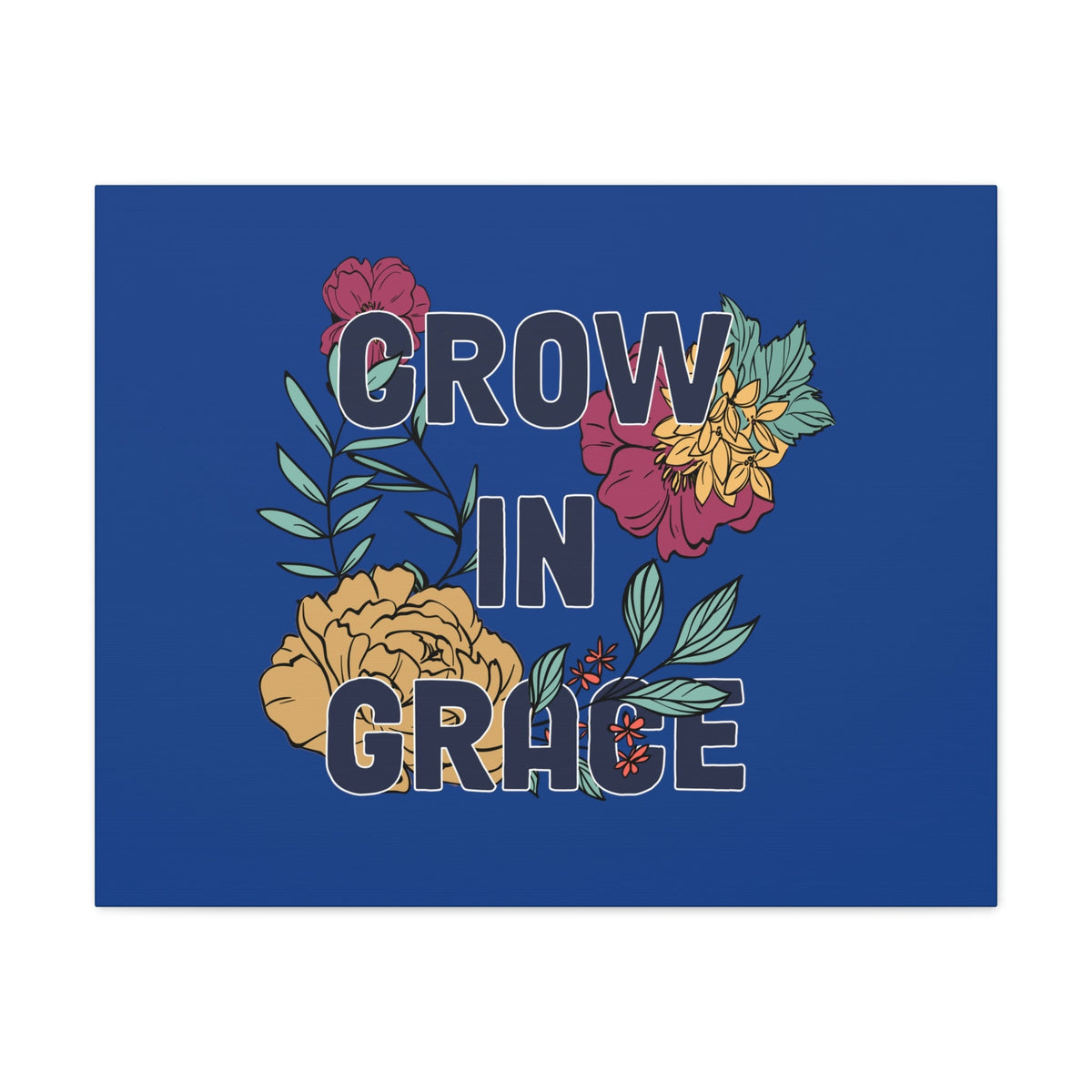 Scripture Walls Grow In Grace 2 Peter 3:18 Yellow Flower Christian Wall Art Bible Verse Print Ready to Hang Unframed-Express Your Love Gifts