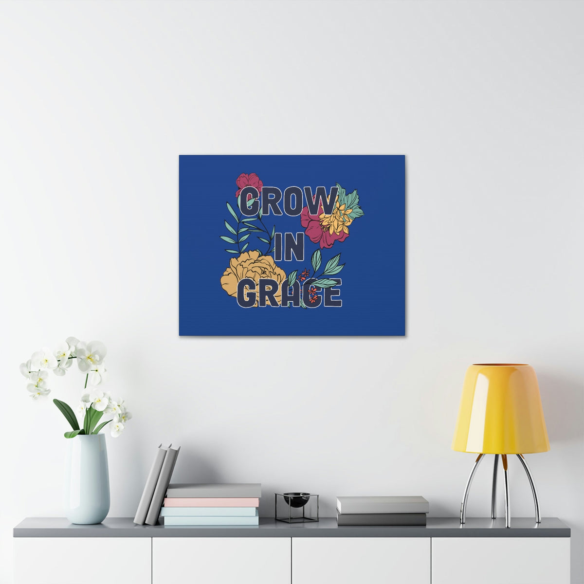 Scripture Walls Grow In Grace 2 Peter 3:18 Yellow Flower Christian Wall Art Bible Verse Print Ready to Hang Unframed-Express Your Love Gifts