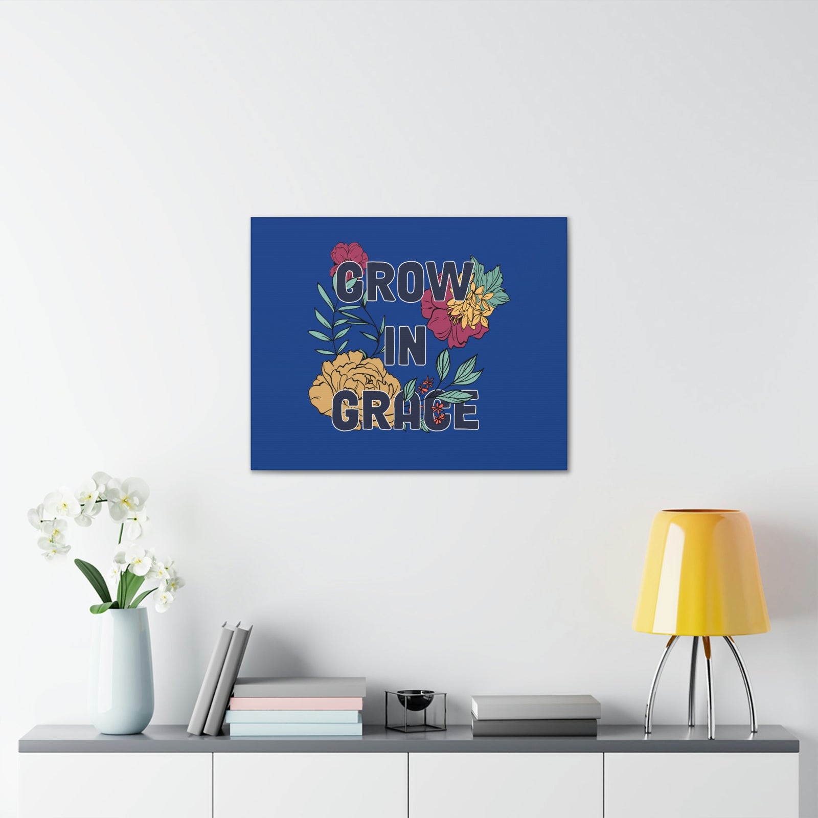 Scripture Walls Grow In Grace 2 Peter 3:18 Yellow Flower Christian Wall Art Bible Verse Print Ready to Hang Unframed-Express Your Love Gifts