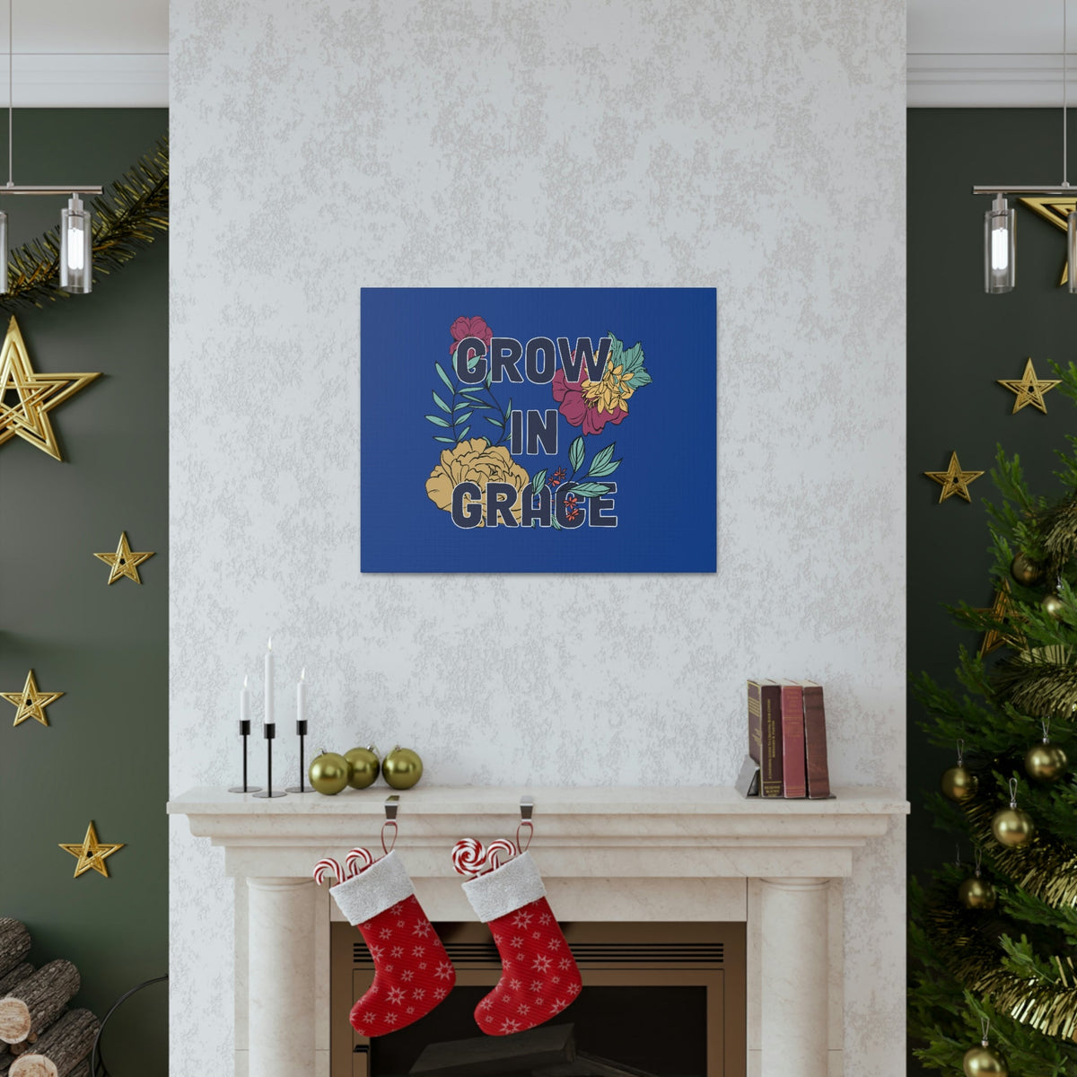 Scripture Walls Grow In Grace 2 Peter 3:18 Yellow Flower Christian Wall Art Bible Verse Print Ready to Hang Unframed-Express Your Love Gifts