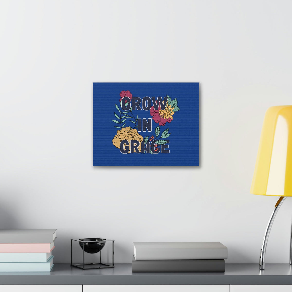 Scripture Walls Grow In Grace 2 Peter 3:18 Yellow Flower Christian Wall Art Bible Verse Print Ready to Hang Unframed-Express Your Love Gifts
