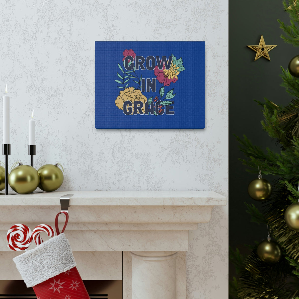 Scripture Walls Grow In Grace 2 Peter 3:18 Yellow Flower Christian Wall Art Bible Verse Print Ready to Hang Unframed-Express Your Love Gifts