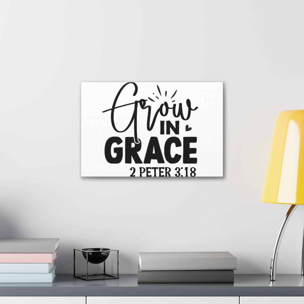 Scripture Walls Grow In Grace Heart 2 Peter 3:18 Bible Verse Canvas Christian Wall Art Ready To Hang Unframed-Express Your Love Gifts
