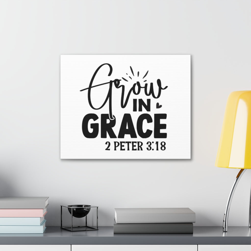 Scripture Walls Grow In Grace Heart 2 Peter 3:18 Bible Verse Canvas Christian Wall Art Ready To Hang Unframed-Express Your Love Gifts