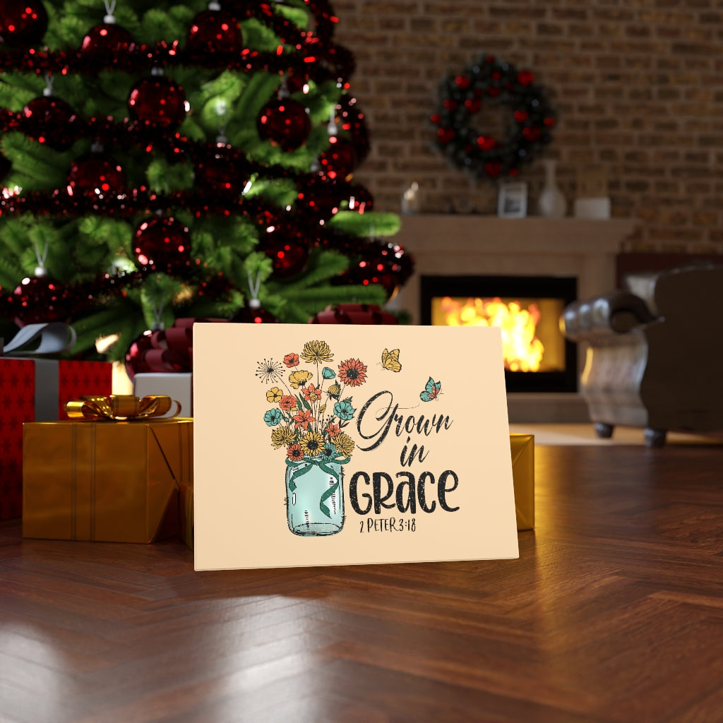 Scripture Walls Grown In Grace 2 Peter 3:18 Bible Verse Canvas Christian Wall Art Ready to Hang Unframed-Express Your Love Gifts