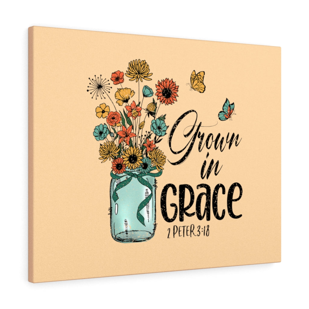 Scripture Walls Grown In Grace 2 Peter 3:18 Bible Verse Canvas Christian Wall Art Ready to Hang Unframed-Express Your Love Gifts