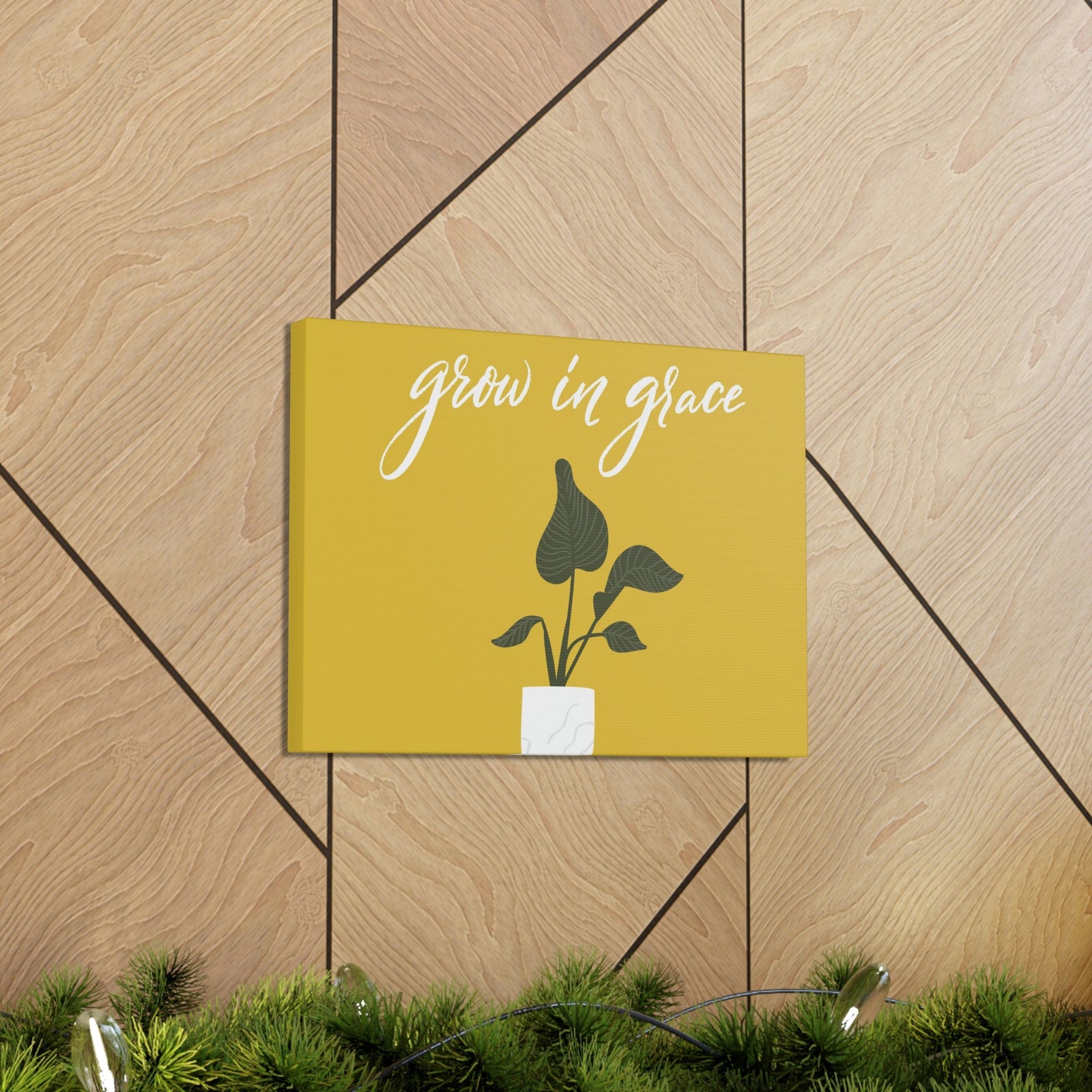 Scripture Walls Grown In Grace 2 Peter 3:18 Yellow Christian Wall Art Bible Verse Print Ready to Hang Unframed-Express Your Love Gifts