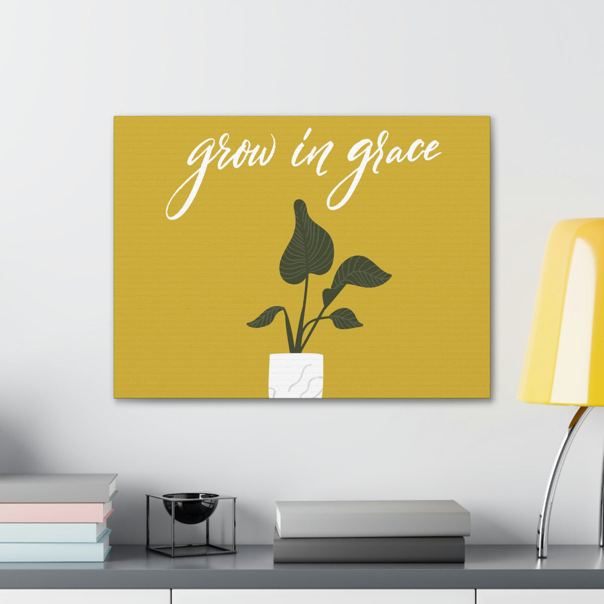Scripture Walls Grown In Grace 2 Peter 3:18 Yellow Christian Wall Art Bible Verse Print Ready to Hang Unframed-Express Your Love Gifts