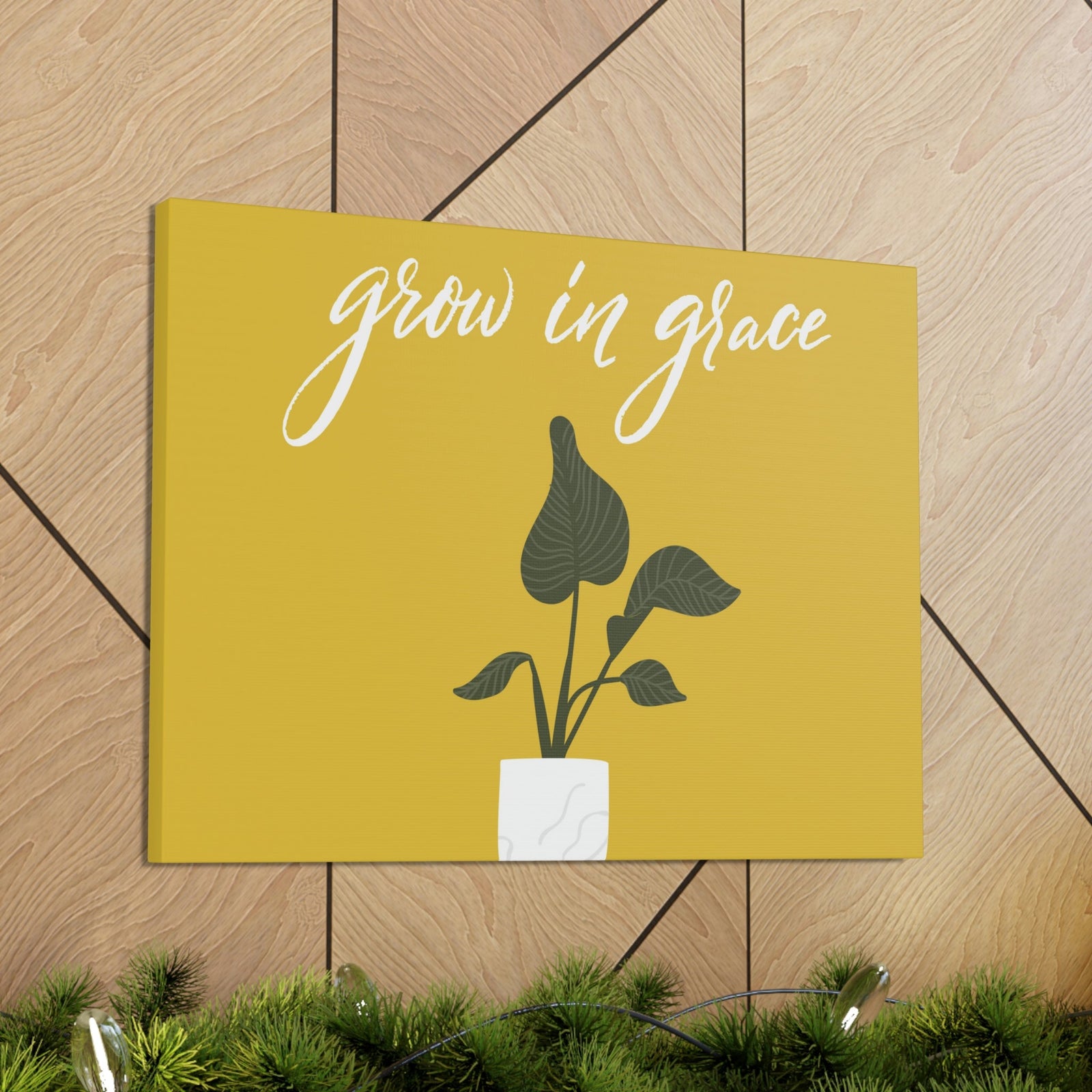 Scripture Walls Grown In Grace 2 Peter 3:18 Yellow Christian Wall Art Bible Verse Print Ready to Hang Unframed-Express Your Love Gifts