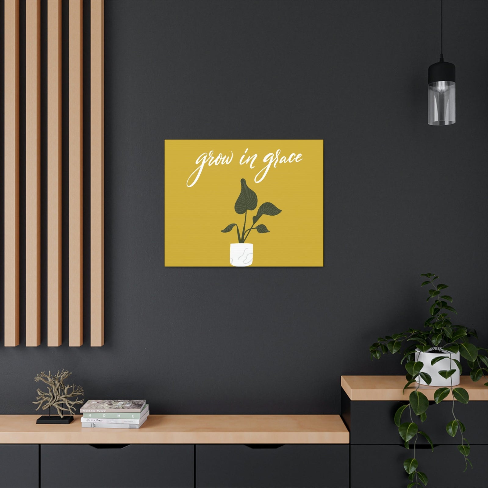 Scripture Walls Grown In Grace 2 Peter 3:18 Yellow Christian Wall Art Bible Verse Print Ready to Hang Unframed-Express Your Love Gifts