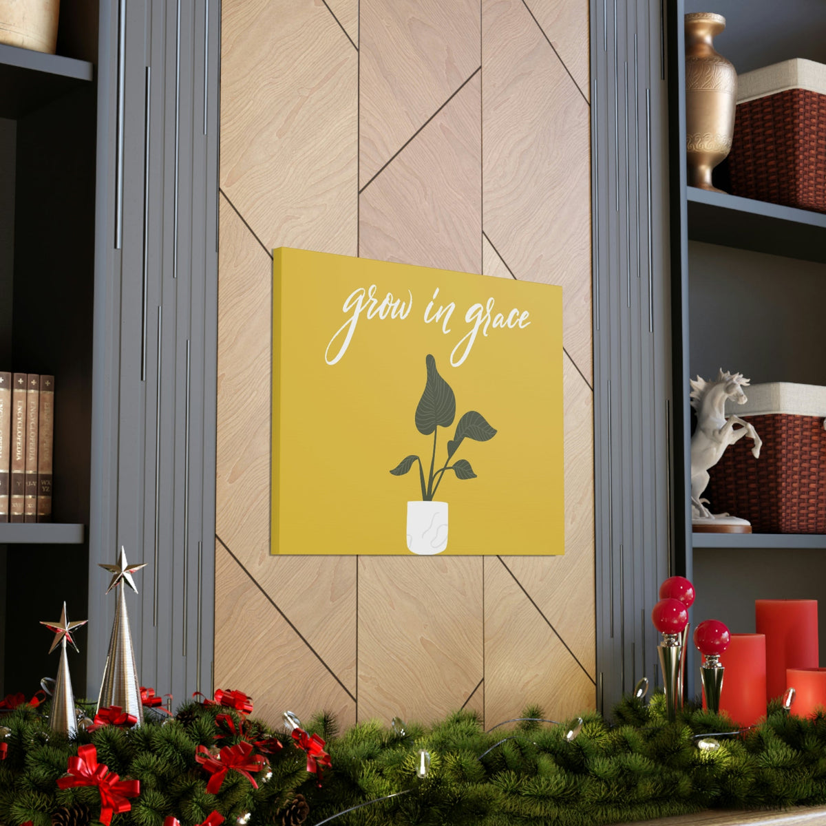Scripture Walls Grown In Grace 2 Peter 3:18 Yellow Christian Wall Art Bible Verse Print Ready to Hang Unframed-Express Your Love Gifts