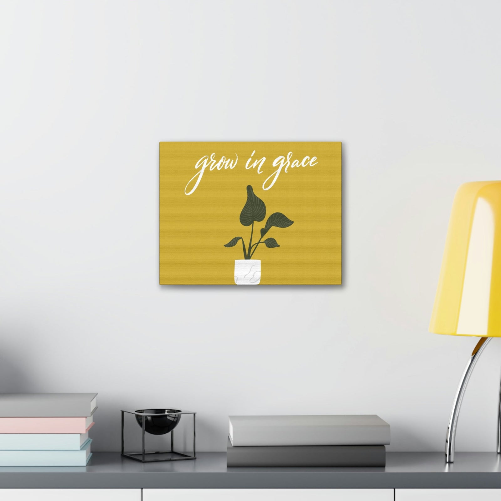 Scripture Walls Grown In Grace 2 Peter 3:18 Yellow Christian Wall Art Bible Verse Print Ready to Hang Unframed-Express Your Love Gifts