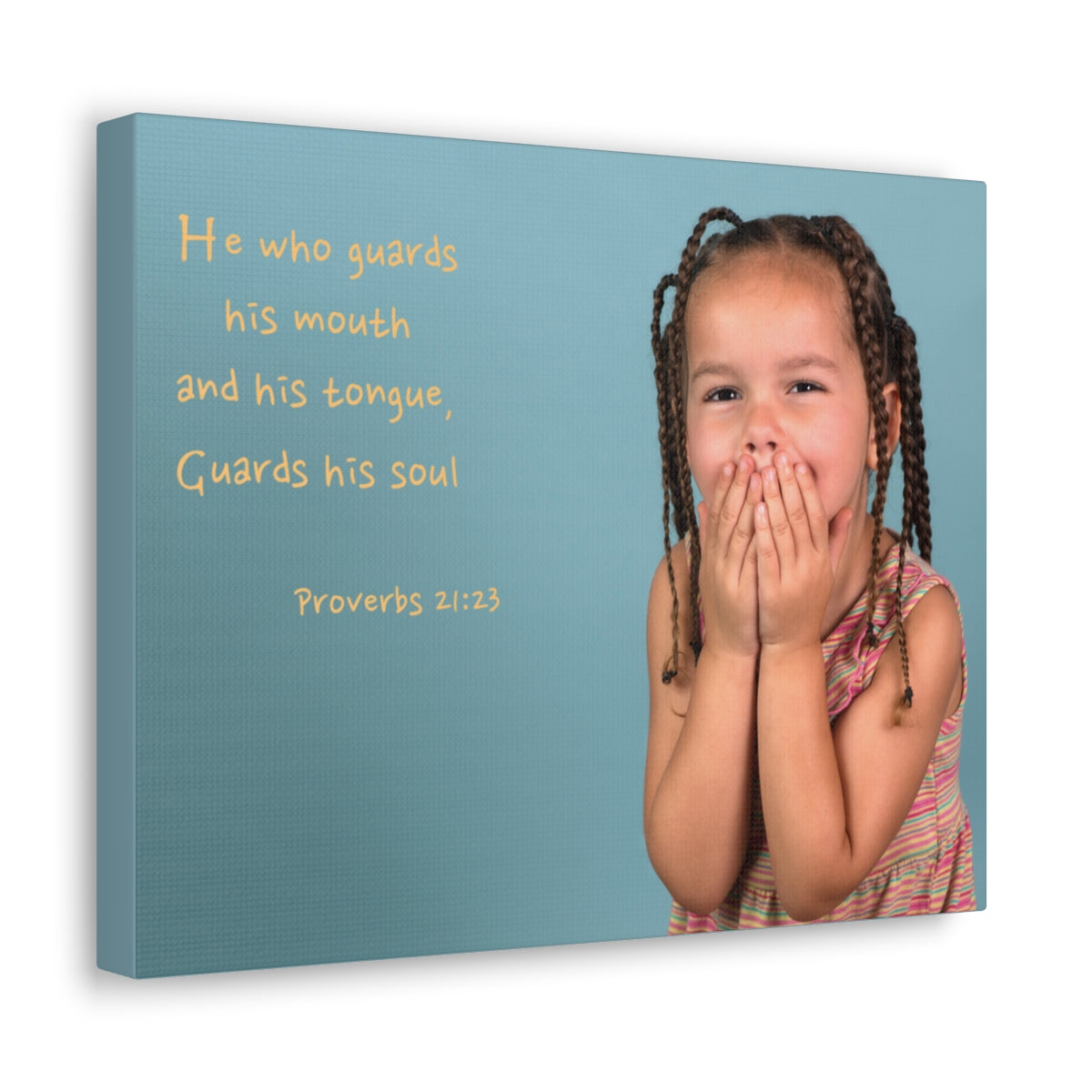 Scripture Walls Guards His Soul Proverbs 21:23 Bible Verse Canvas Christian Wall Art Bible Verse Print Ready To Hang Unframed-Express Your Love Gifts