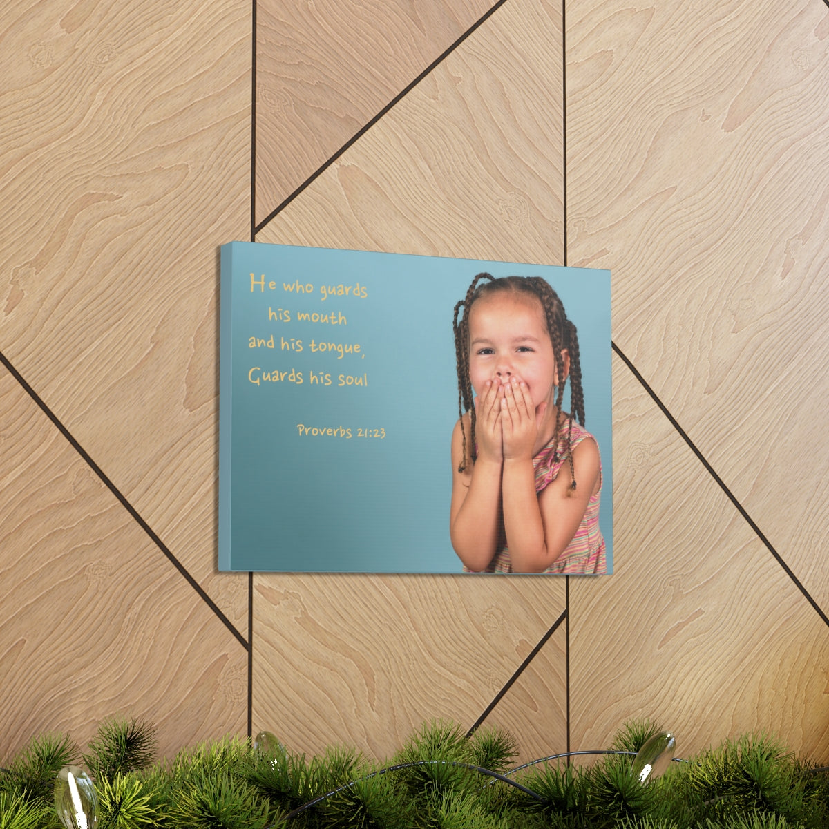 Scripture Walls Guards His Soul Proverbs 21:23 Bible Verse Canvas Christian Wall Art Bible Verse Print Ready To Hang Unframed-Express Your Love Gifts